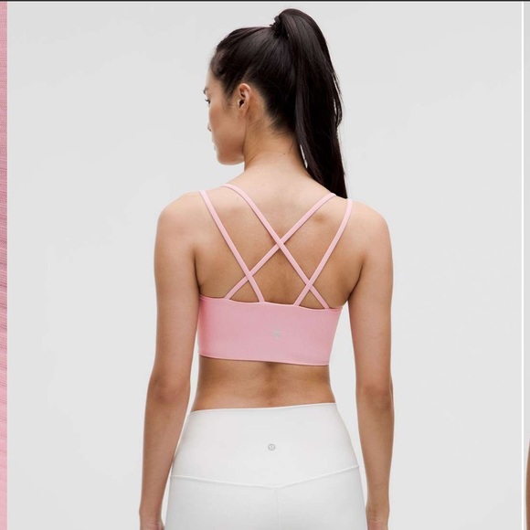 Lululemon Like a Cloud Longline Ribbed Bra Pink Tide EUC size 8 B/C cup - Picture 3 of 10